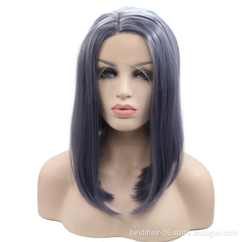 Wholseale Short Frontal Bob HD Wigs for Black Women Front Lace Hair Wigs Synthetic